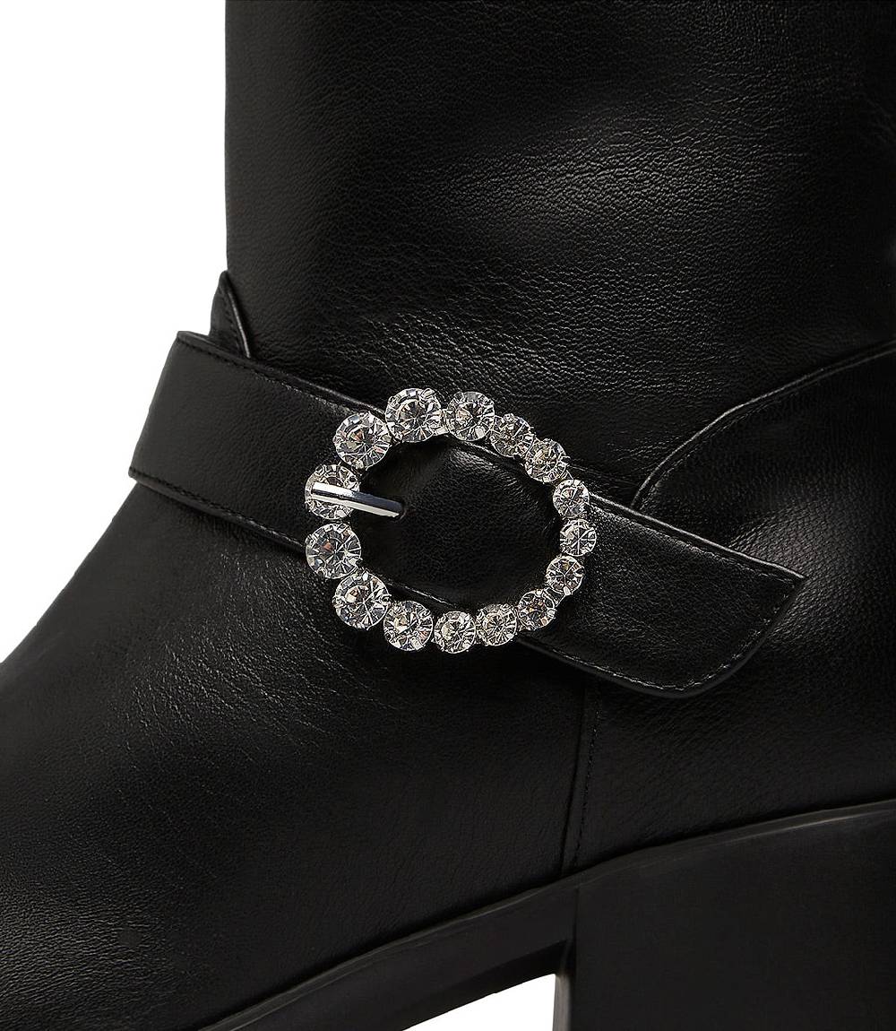 Loriblu Stivaletto in nappa nera con fibbia gioiello 2025
