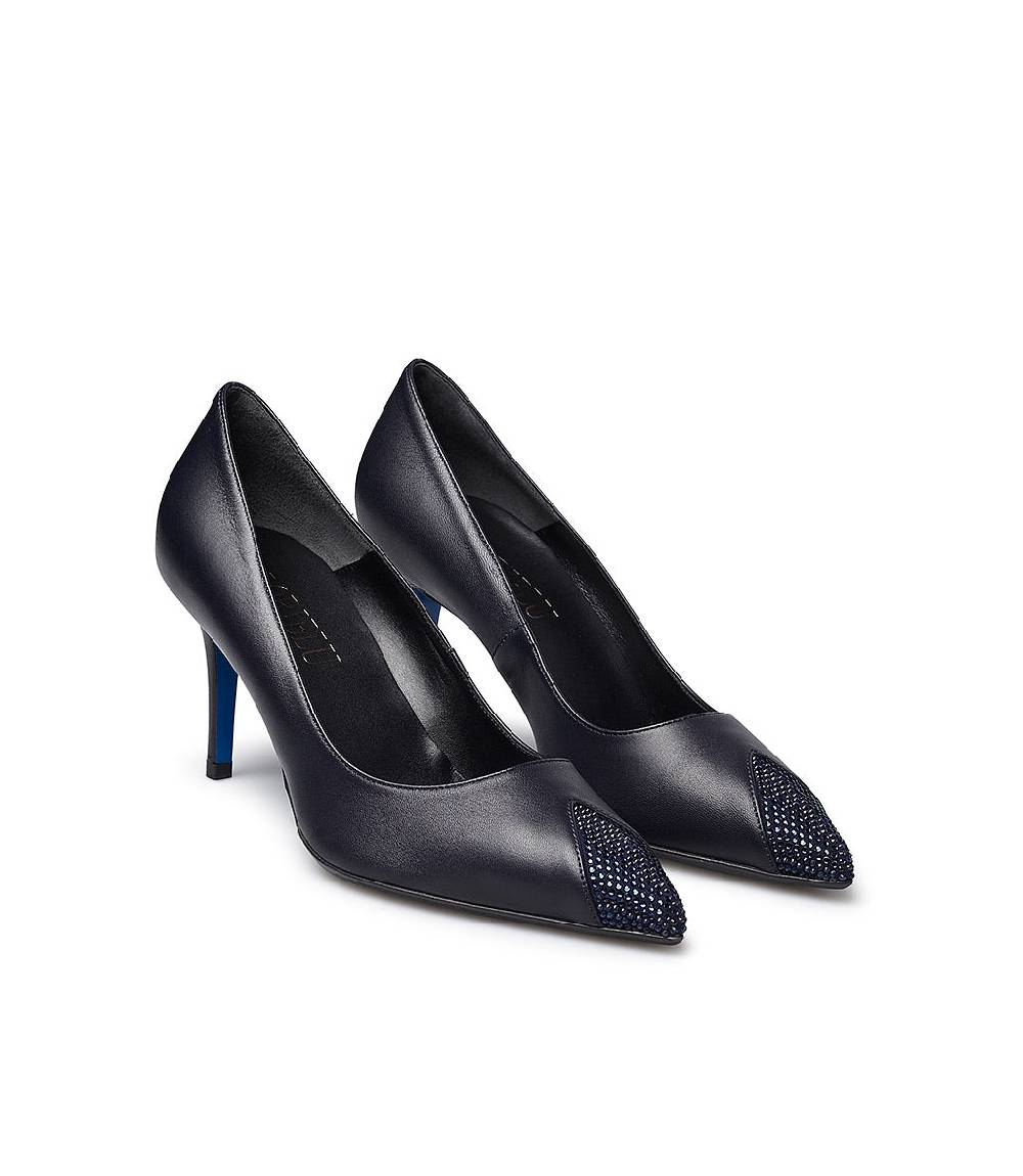 Loriblu Décolleté in nappa blu con cristalli Promozione