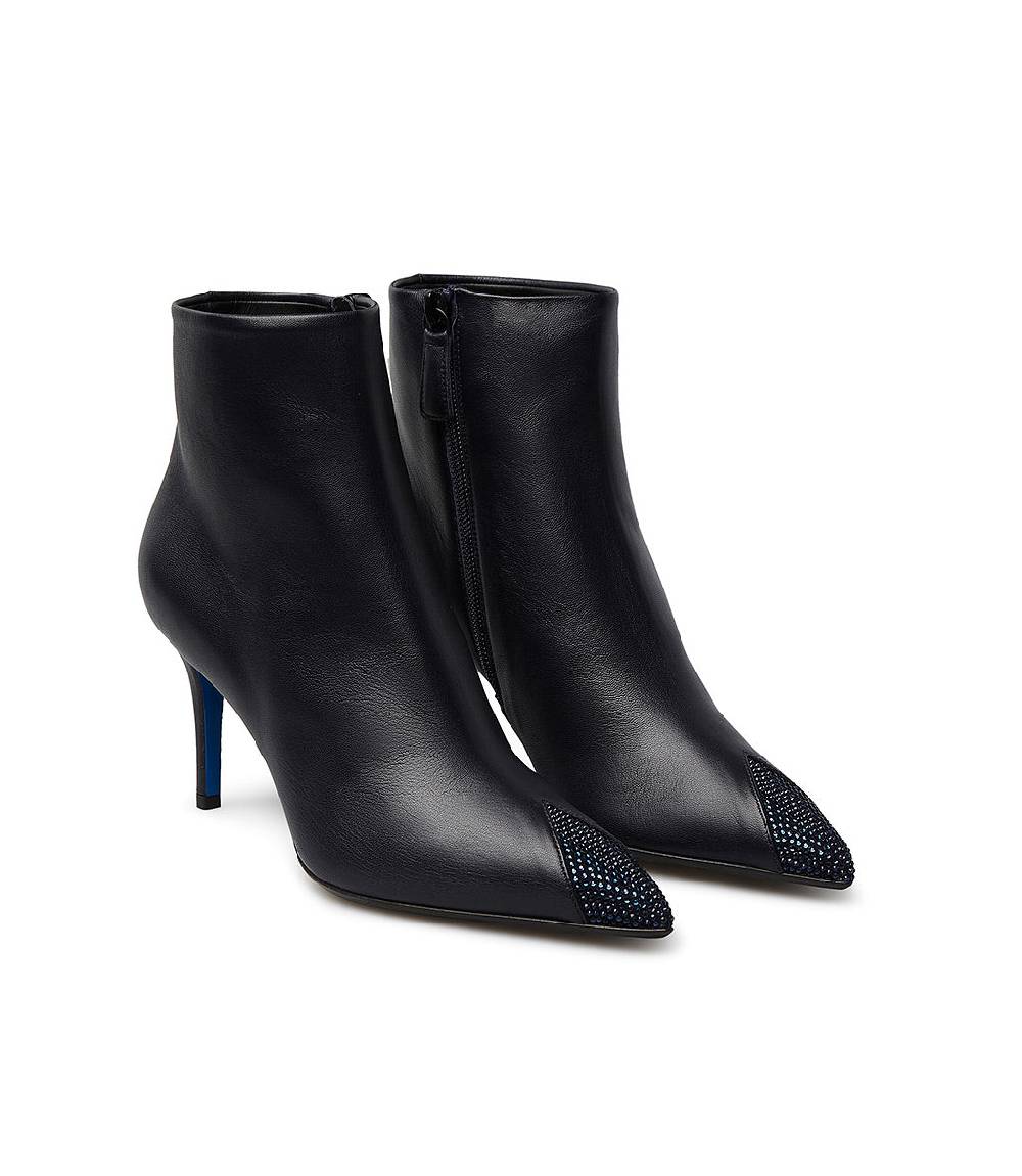 Loriblu Stivaletti in nappa blu con cristalli Pezzi Unici