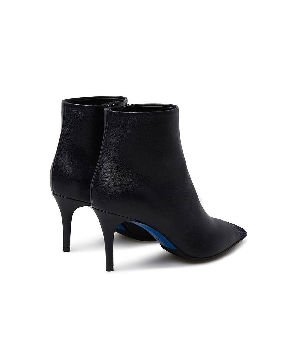 Loriblu Stivaletti in nappa blu con cristalli Pezzi Unici