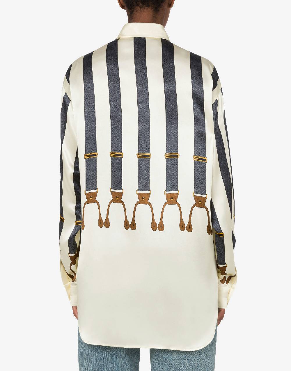 Love Moschino Camicia in raso Suspenders Print Vendite Flash