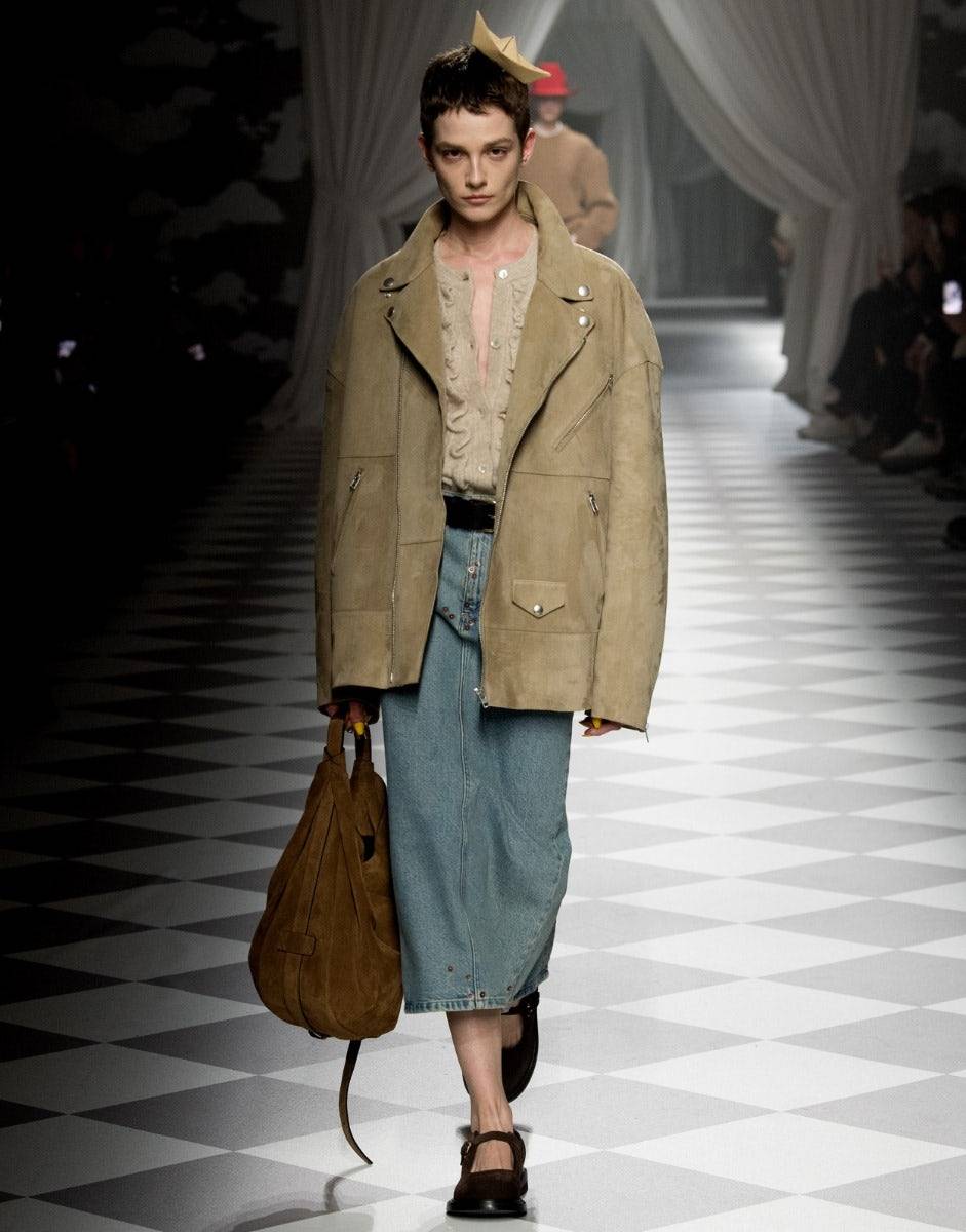 Love Moschino Giacca Biker oversize in camoscio In Saldo