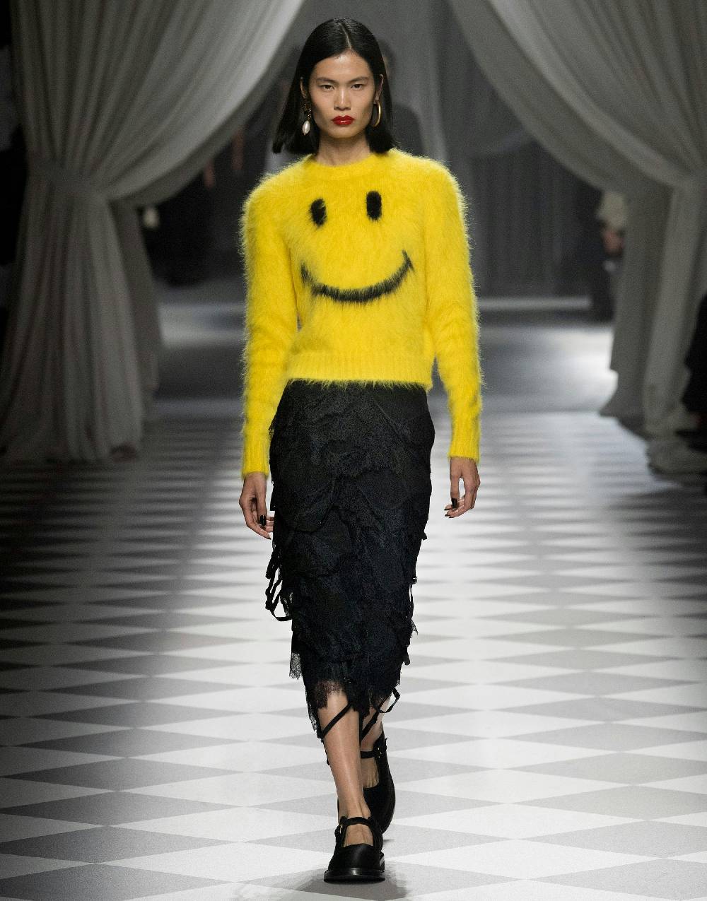 Love Moschino Pullover in mohair garzato Smiley Italy