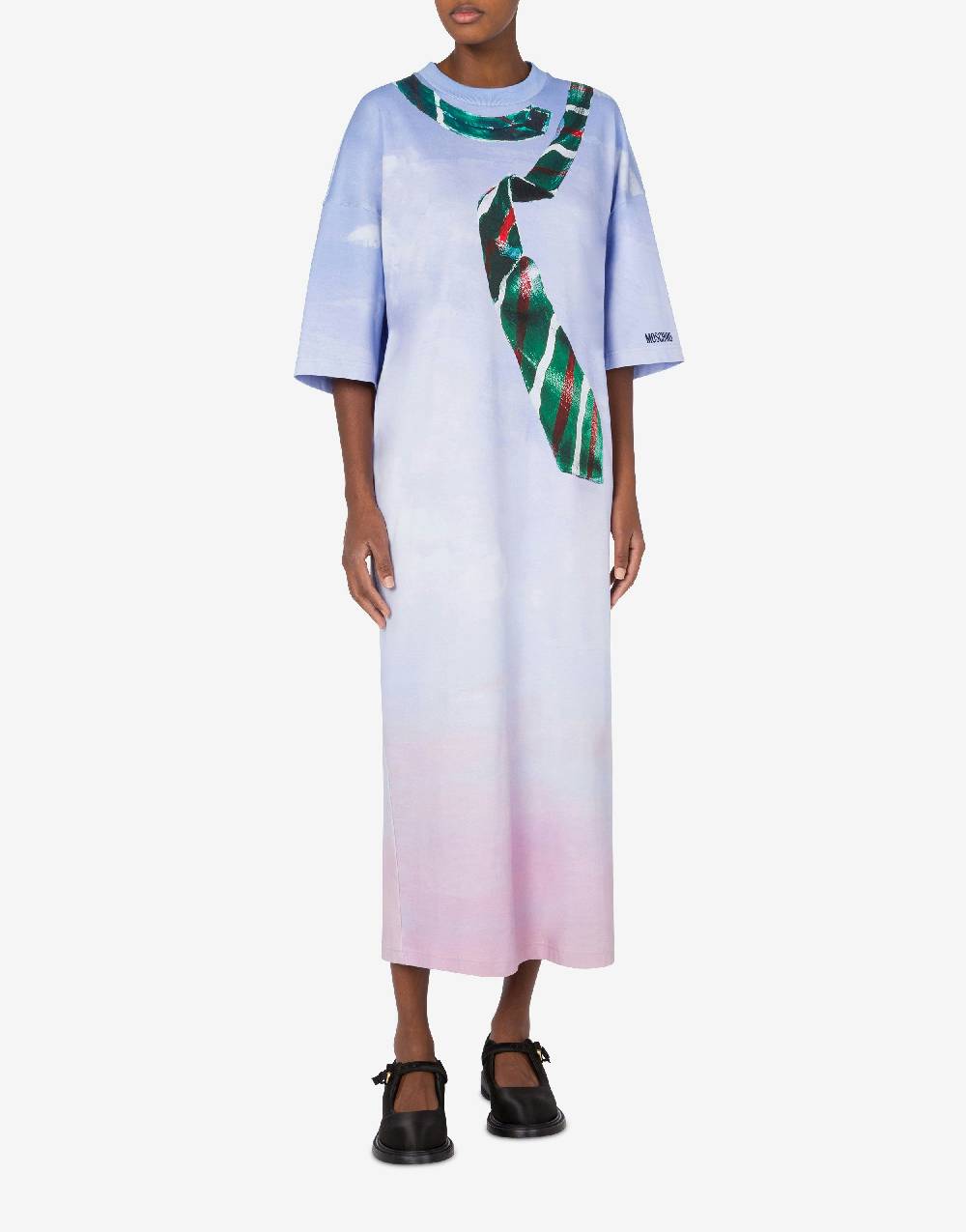 Love Moschino Abito in interlock di cotone In The Cloud Nuovo