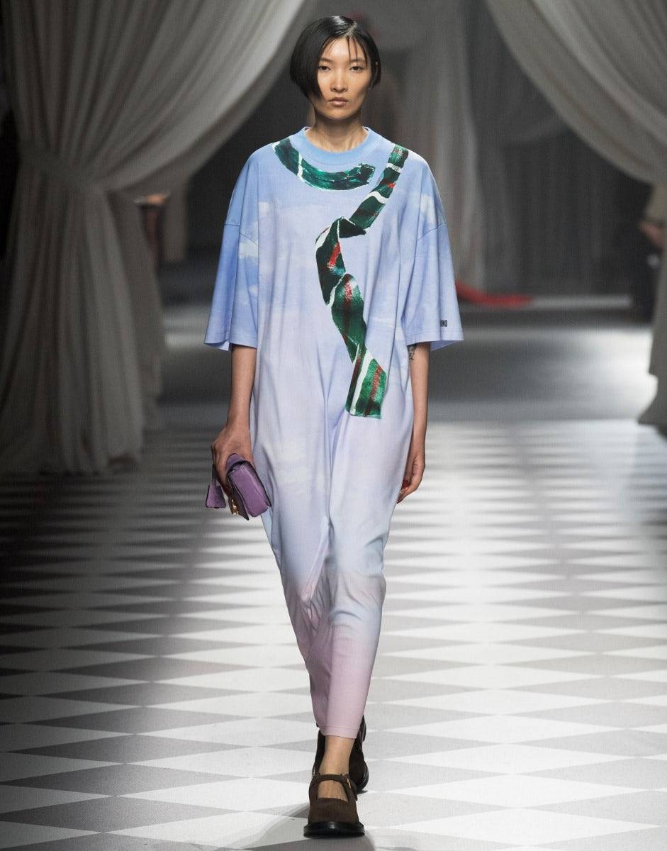 Love Moschino Abito in interlock di cotone In The Cloud Nuovo