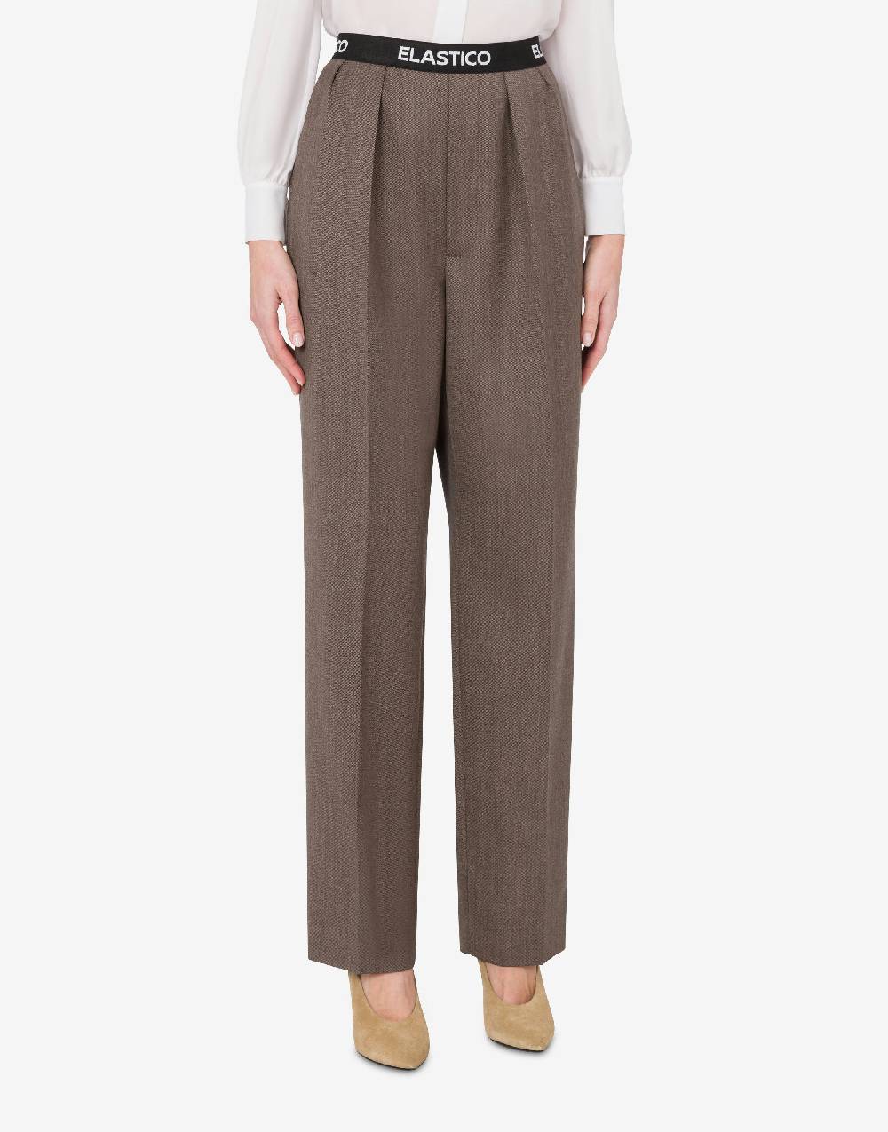 Love Moschino Pantalone in tela di lana Elastic Band Spedizione Gratuita