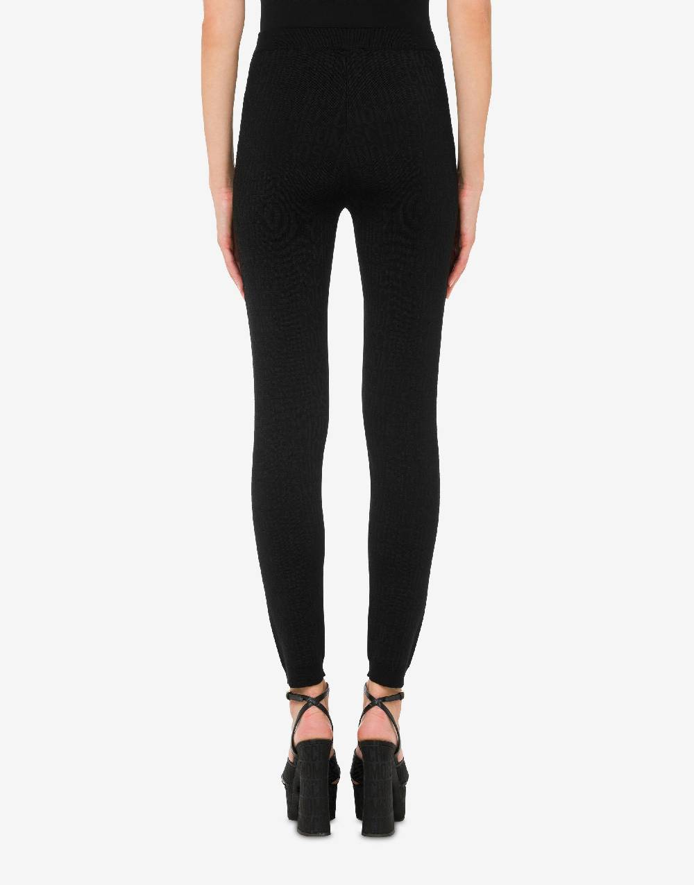 Love Moschino Leggings in lana Allover Logo Saldi Di Fabbrica