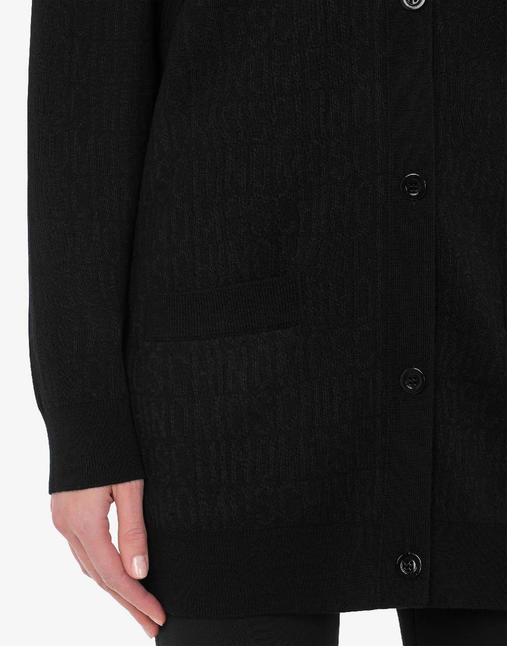 Love Moschino Cardigan in lana Allover Logo Negozio