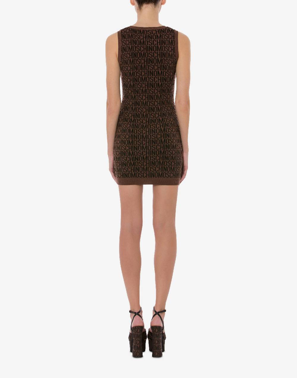 Love Moschino Abito in lana Allover Logo Vendita