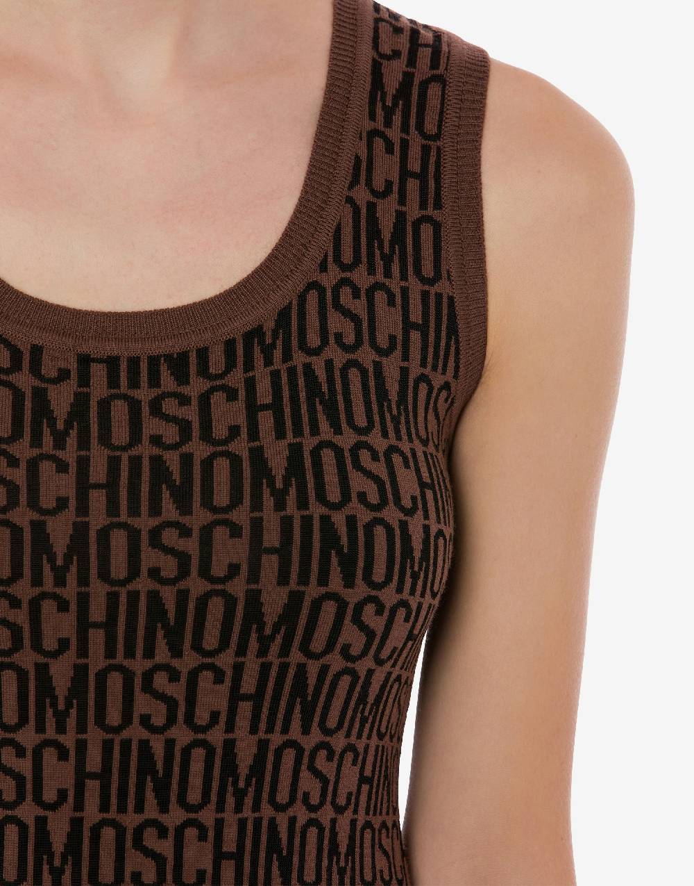 Love Moschino Abito in lana Allover Logo Vendita