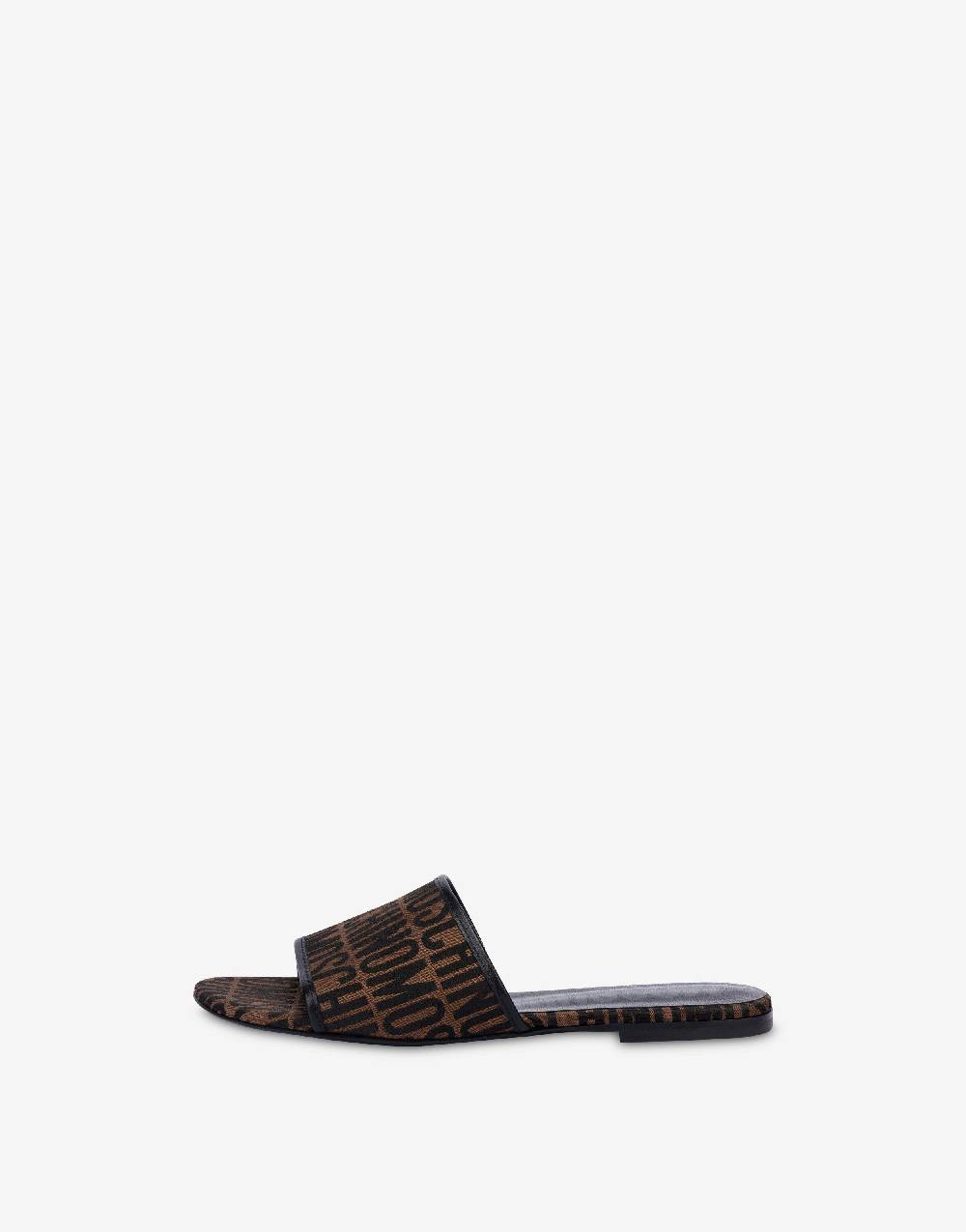 Love Moschino Sandali flat in nylon Allover Logo Pezzi Unici