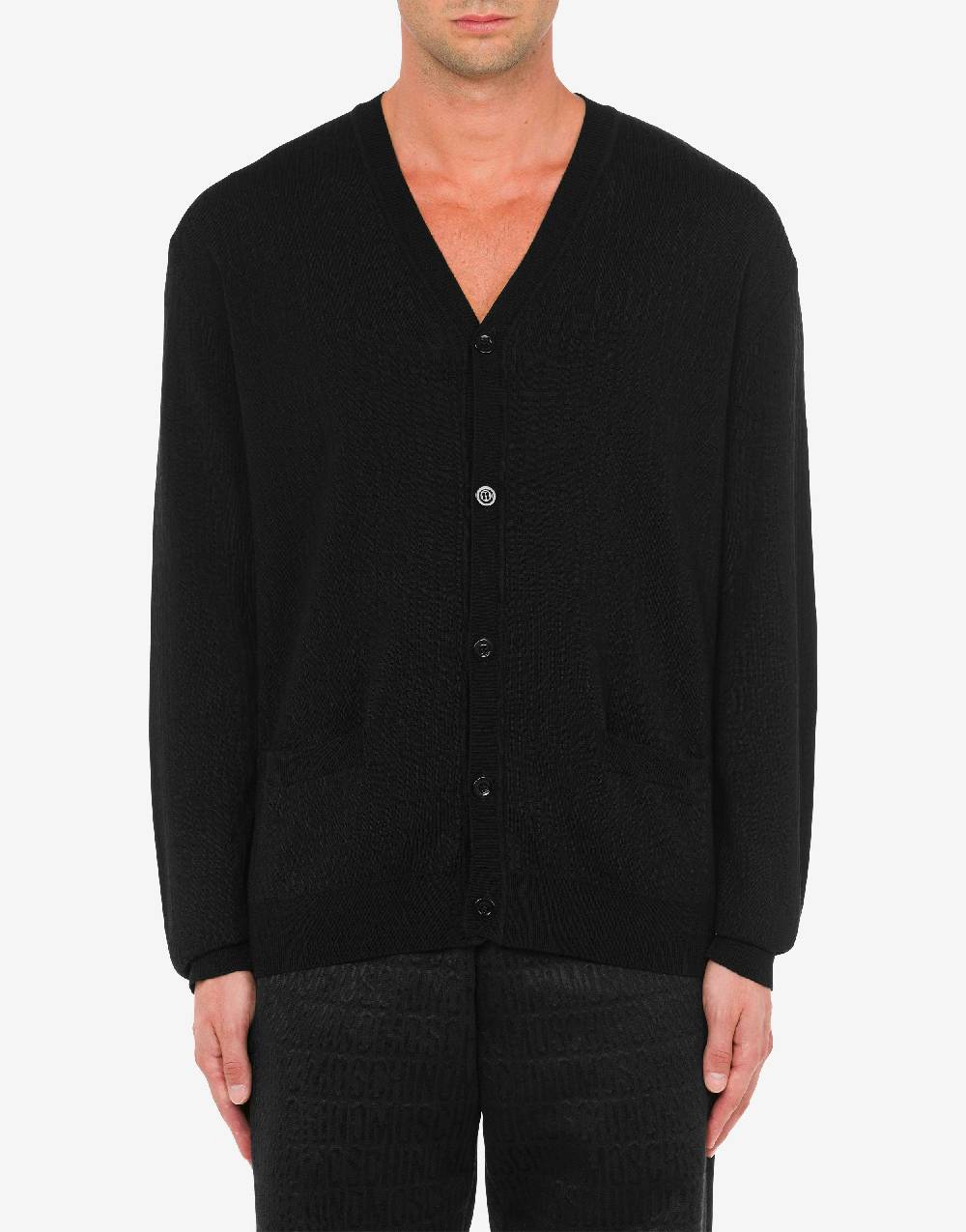 Love Moschino Cardigan in lana Allover Logo Offerte