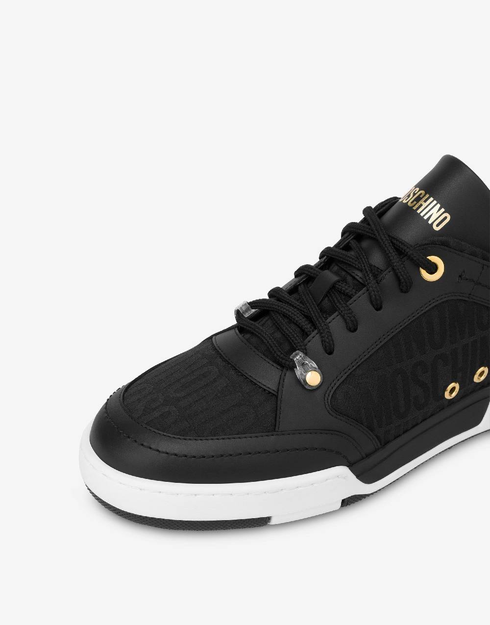 Love Moschino Sneakers in nylon Allover Logo Saldi Di Fabbrica