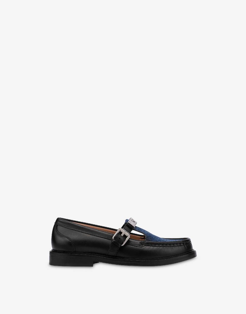 Love Moschino Mocassini in vitello e denim College Shopping Online