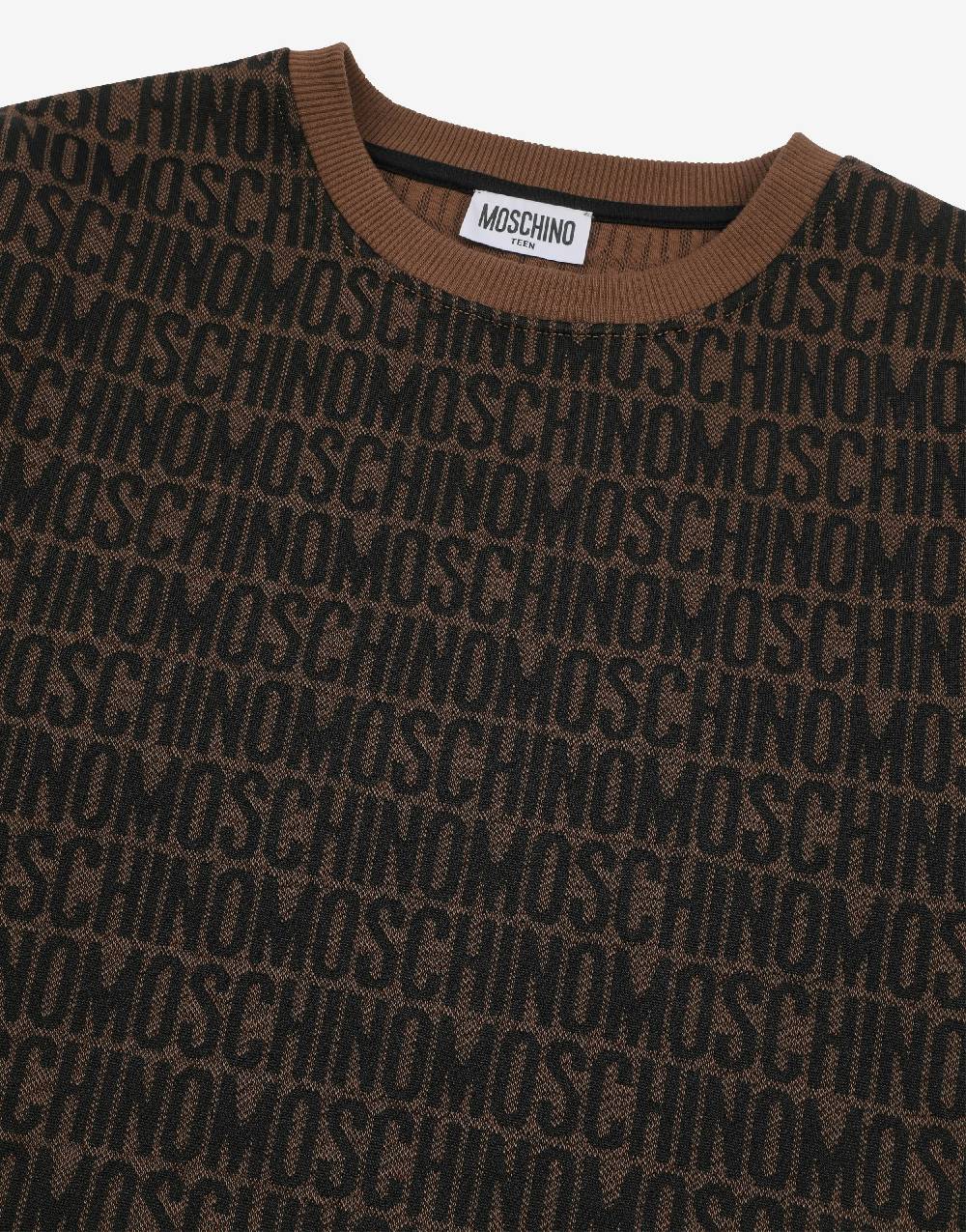 Love Moschino Felpa in cotone Allover Logo Sconto