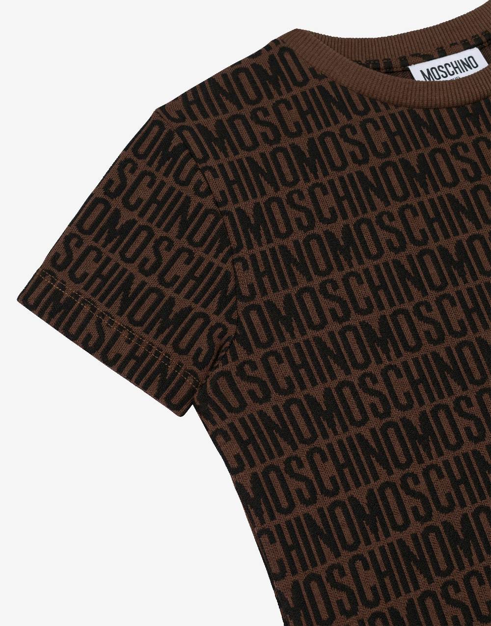 Love Moschino T-shirt in jersey Allover Logo Vendita Calda