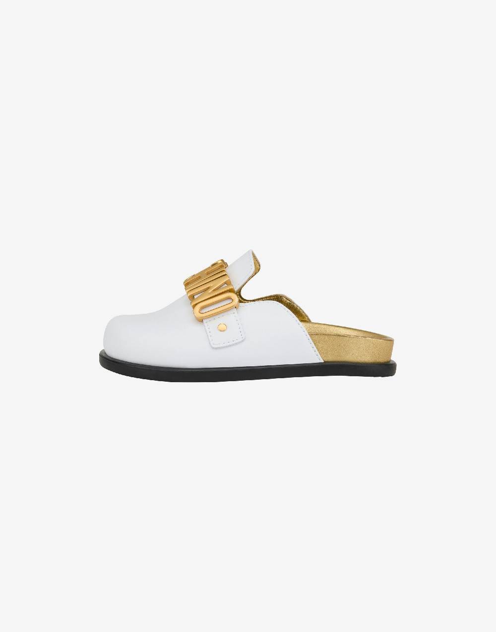 Love Moschino Sabot in vitello Lettering Logo Negozio