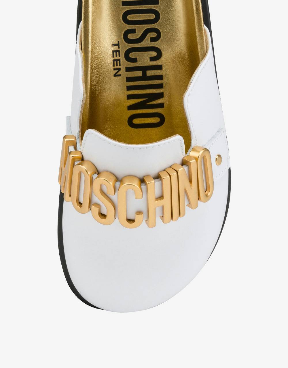 Love Moschino Sabot in vitello Lettering Logo Negozio