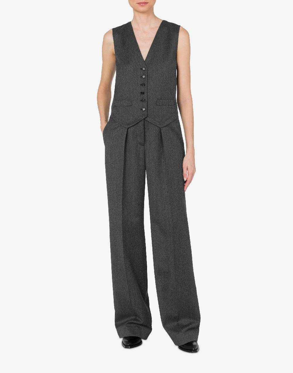 Love Moschino Tuta in grain poudre di lana In Linea