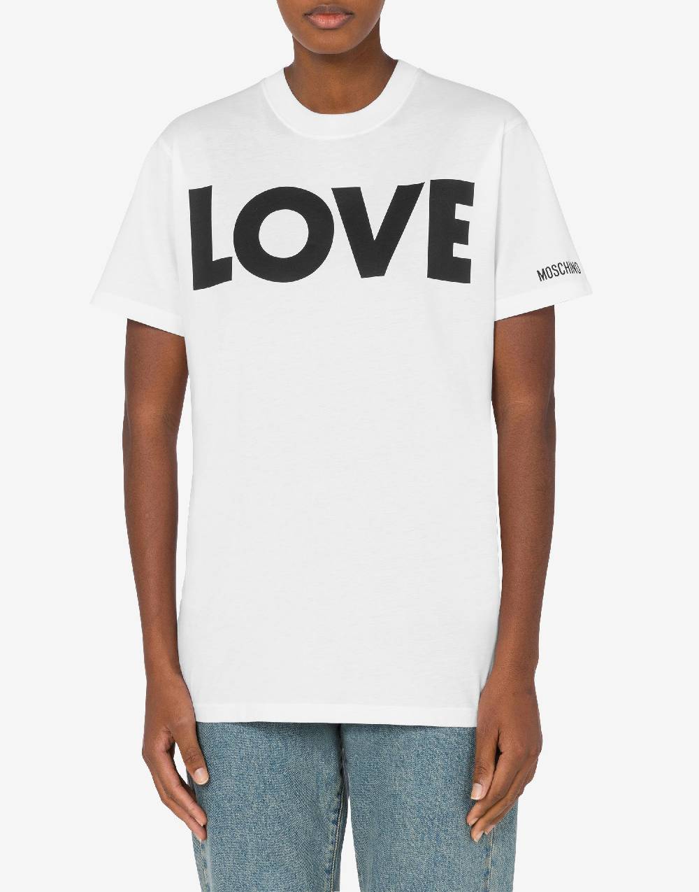 Love Moschino T-shirt in jersey organico Love Pezzi Unici