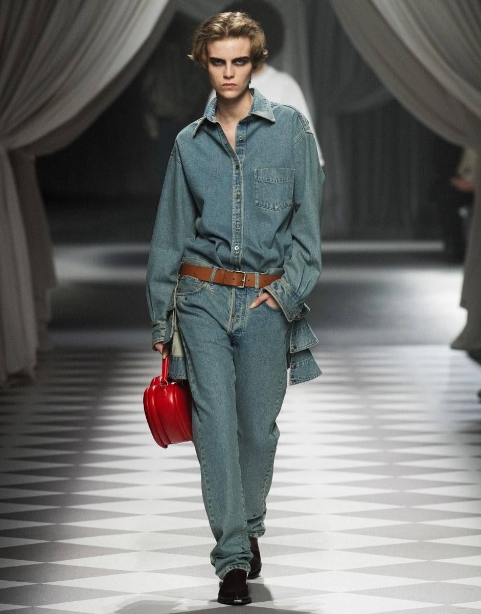 Love Moschino Pantalone in denim blu di cotone Sconto