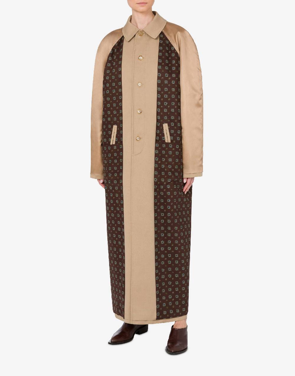 Love Moschino Trench reversibile in gabardina e raso Offerta