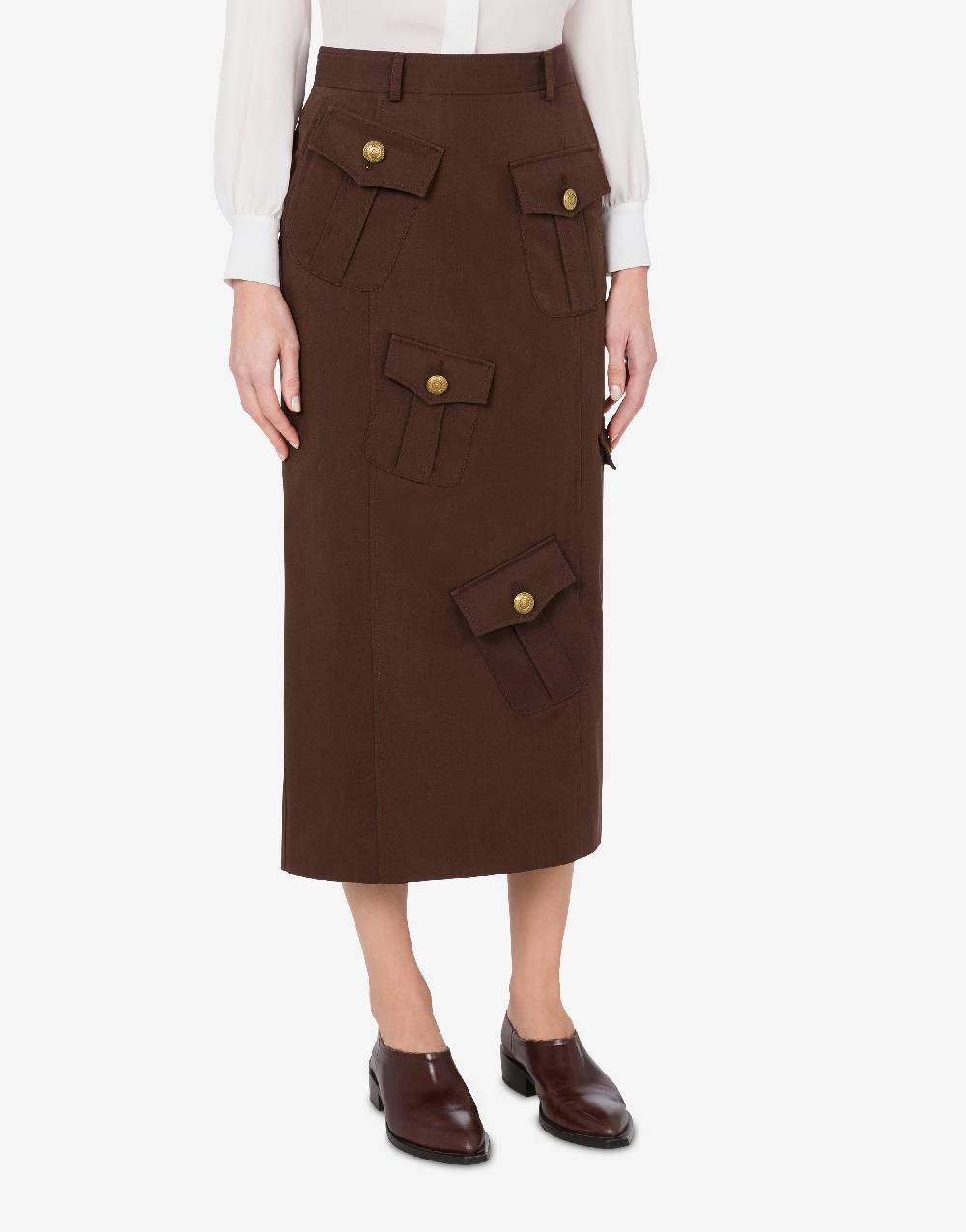 Love Moschino Gonna in gabardina Military Twist Saldi