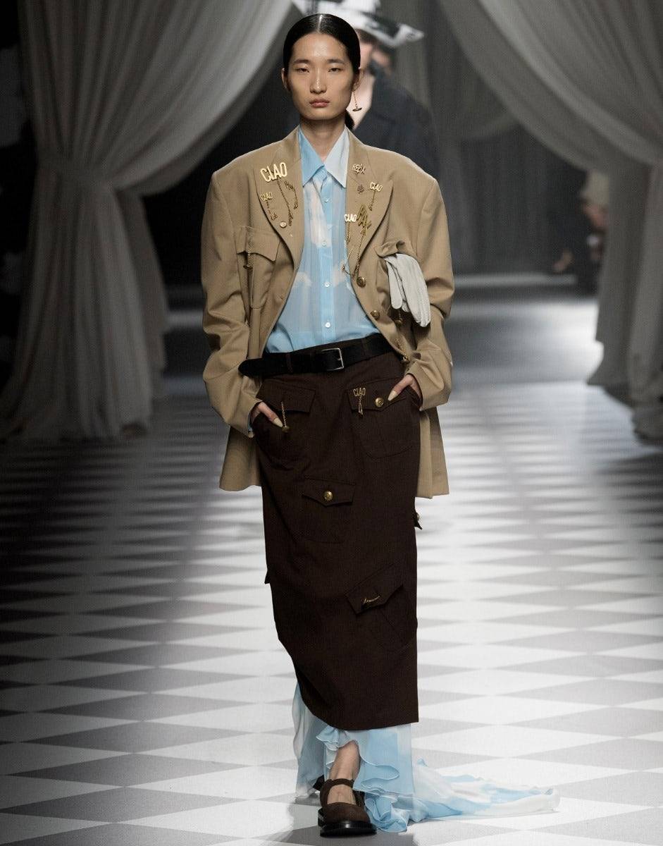 Love Moschino Gonna in gabardina Military Twist Saldi