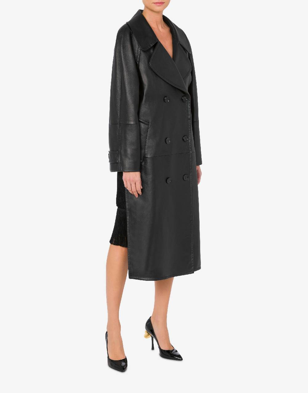 Love Moschino Cappotto asimmetrico in nappa In Saldo