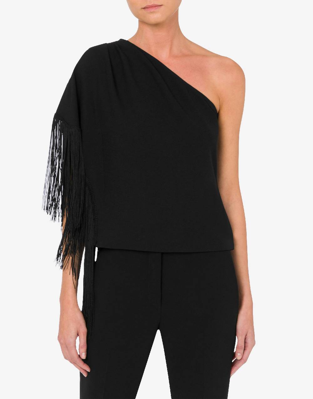 Love Moschino Top monospalla con frange Spedizione Gratuita