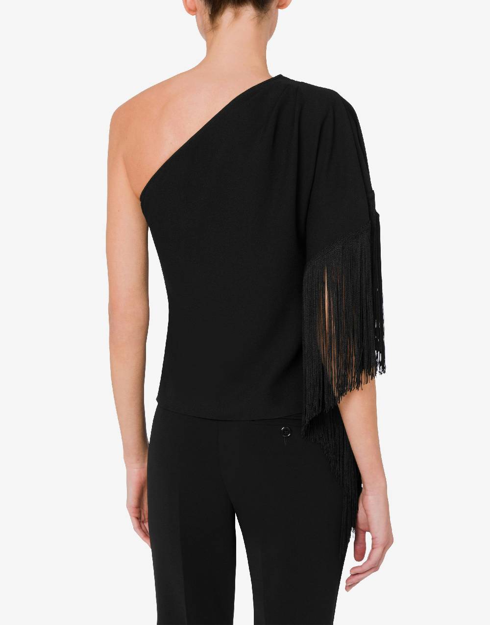 Love Moschino Top monospalla con frange Spedizione Gratuita