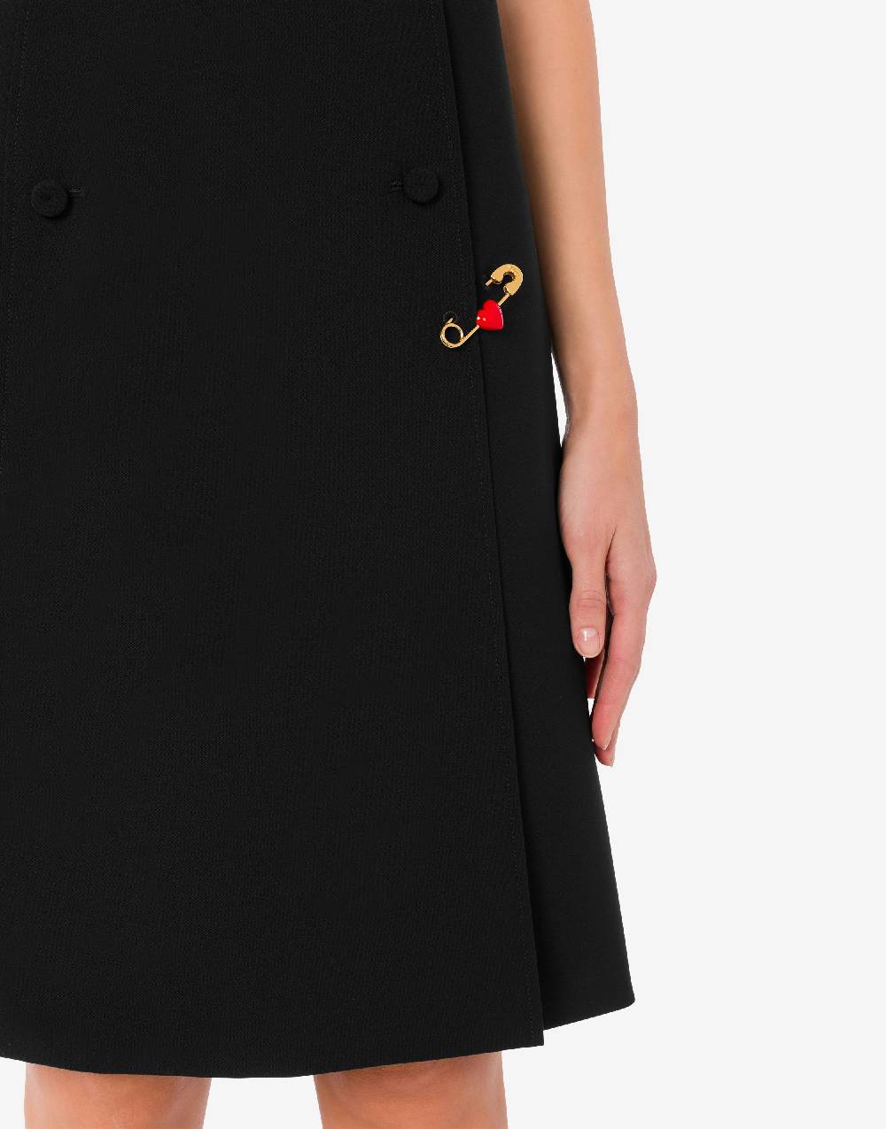 Love Moschino Abito Heart Safety Pin Consegna Veloce