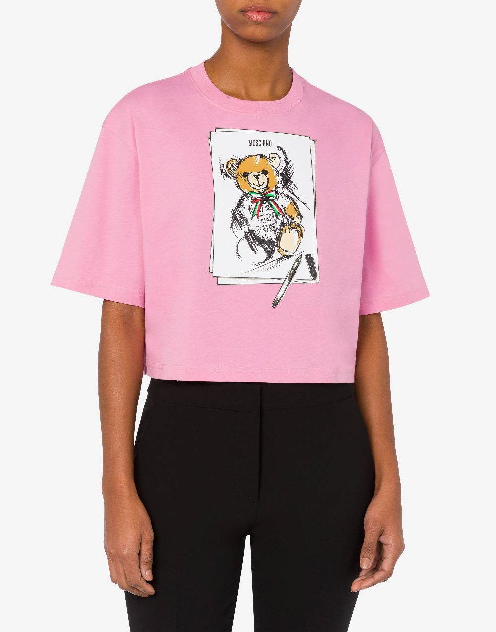 Love Moschino T-shirt cropped Moschino Teddy Bear Sottocosto