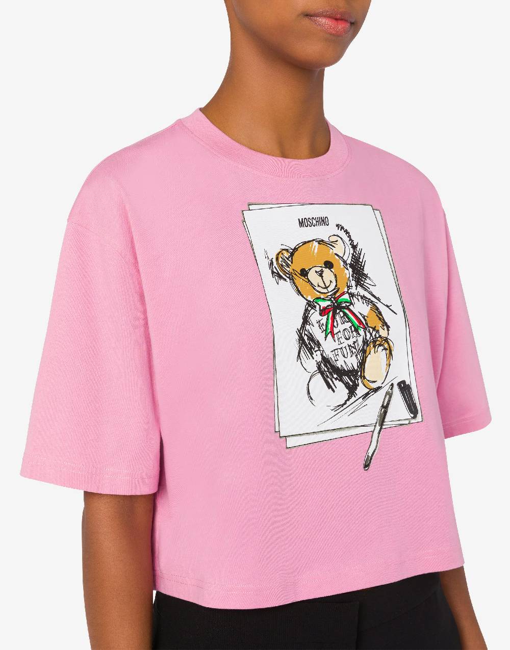 Love Moschino T-shirt cropped Moschino Teddy Bear Sottocosto