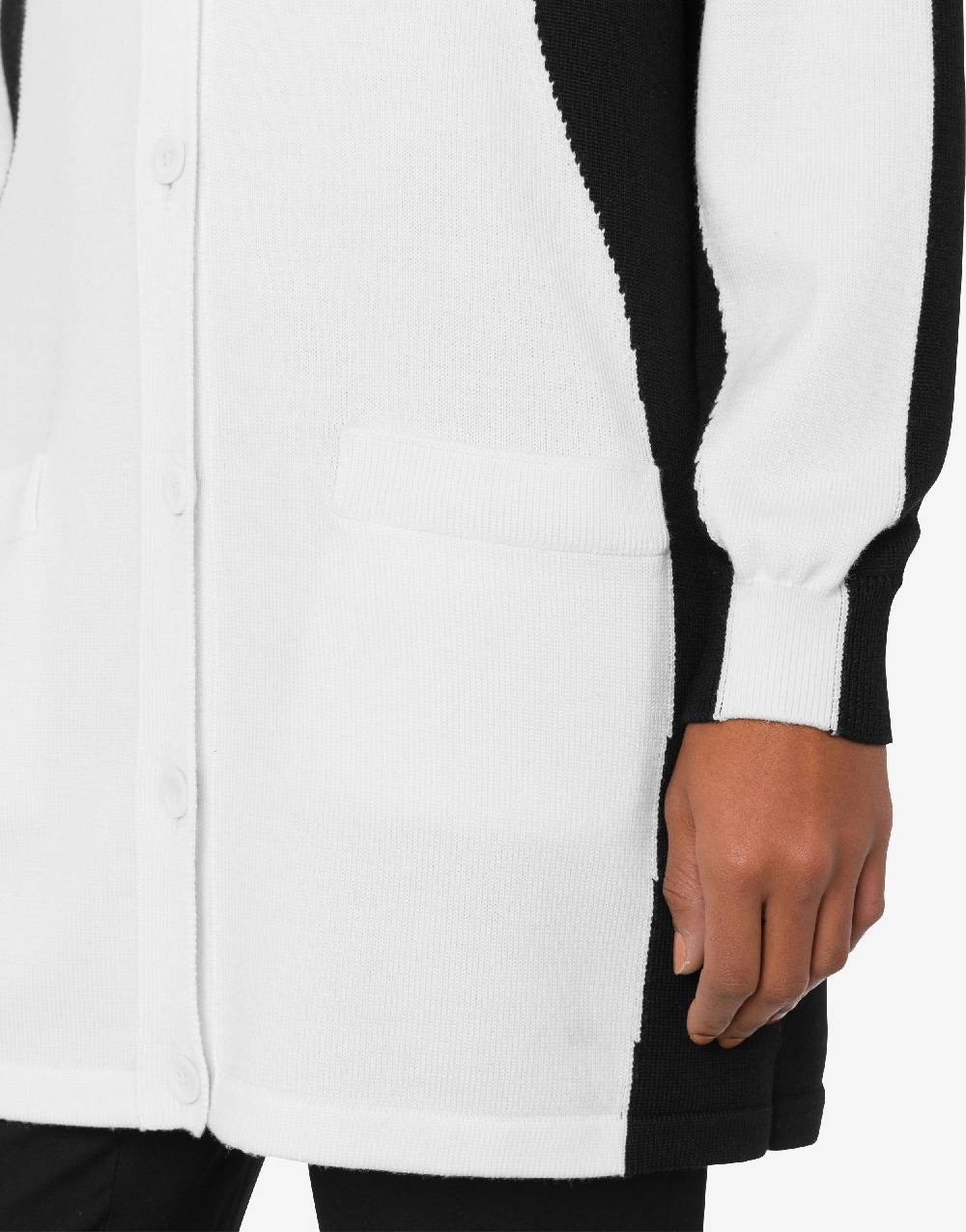 Love Moschino Cardigan in lana Black and White Negozio