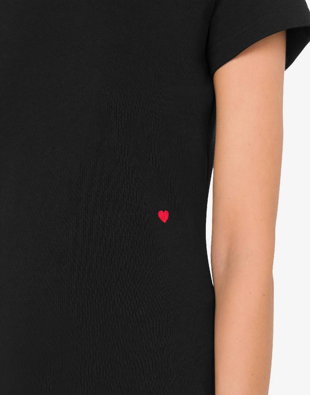 Love Moschino T-shirt Red Heart In Saldo