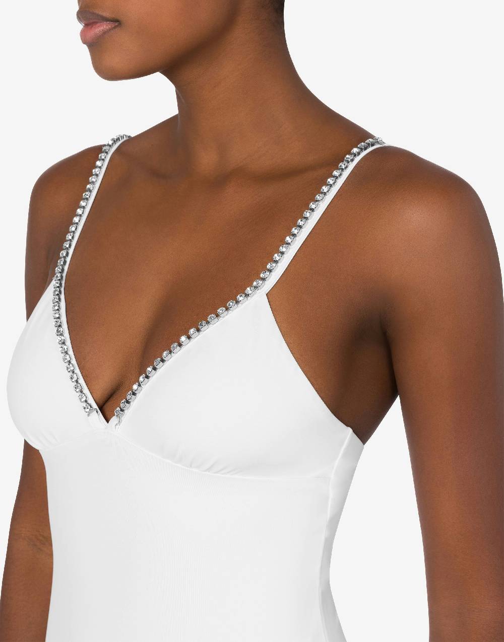 Love Moschino Costume intero Shiny Silver Logo Soddisfazione Garantita