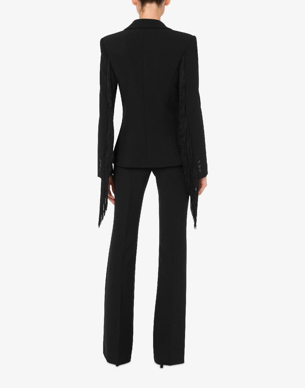 Love Moschino Giacca in crêpe con frange Fino Al -60%