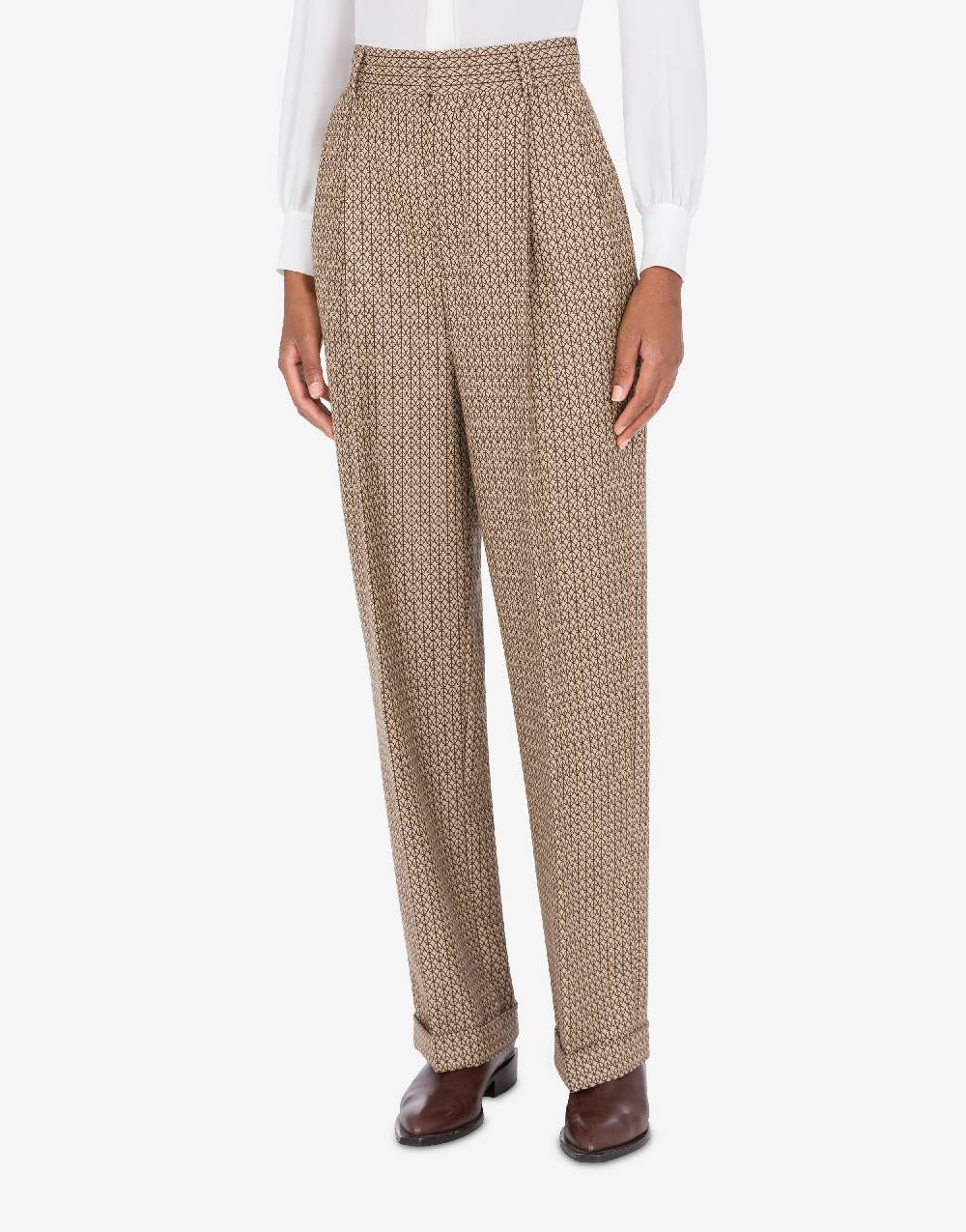 Love Moschino Pantalone in lana jacquard Peace Affare Del Giorno