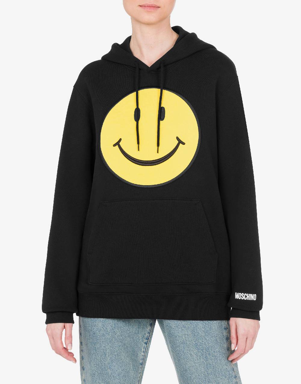 Love Moschino Felpa in cotone organico Smiley® Prezzo Ridotto