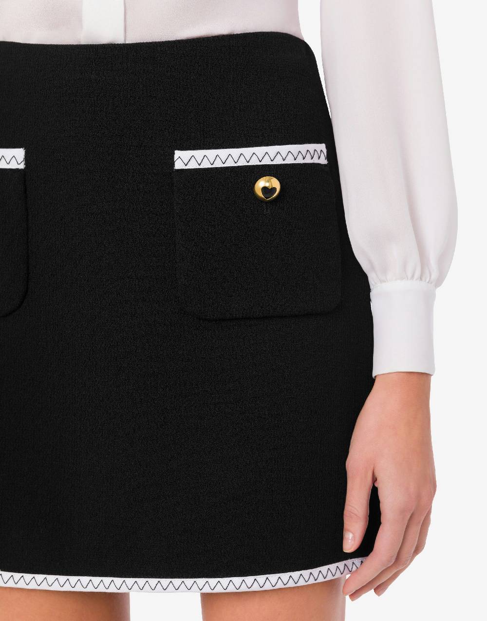 Love Moschino Minigonna Gold Heart Buttons Saldi
