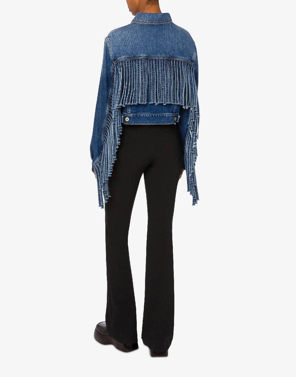 Love Moschino Giacca cropped con frange Vendita Economica