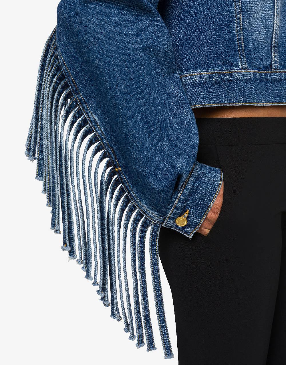 Love Moschino Giacca cropped con frange Vendita Economica