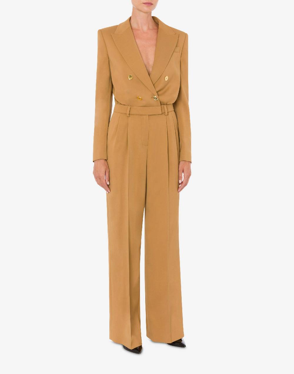 Love Moschino Tuta in diagonale di viscosa stretch Gold Buttons Spedizione Gratuita