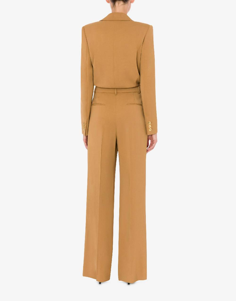 Love Moschino Tuta in diagonale di viscosa stretch Gold Buttons Spedizione Gratuita