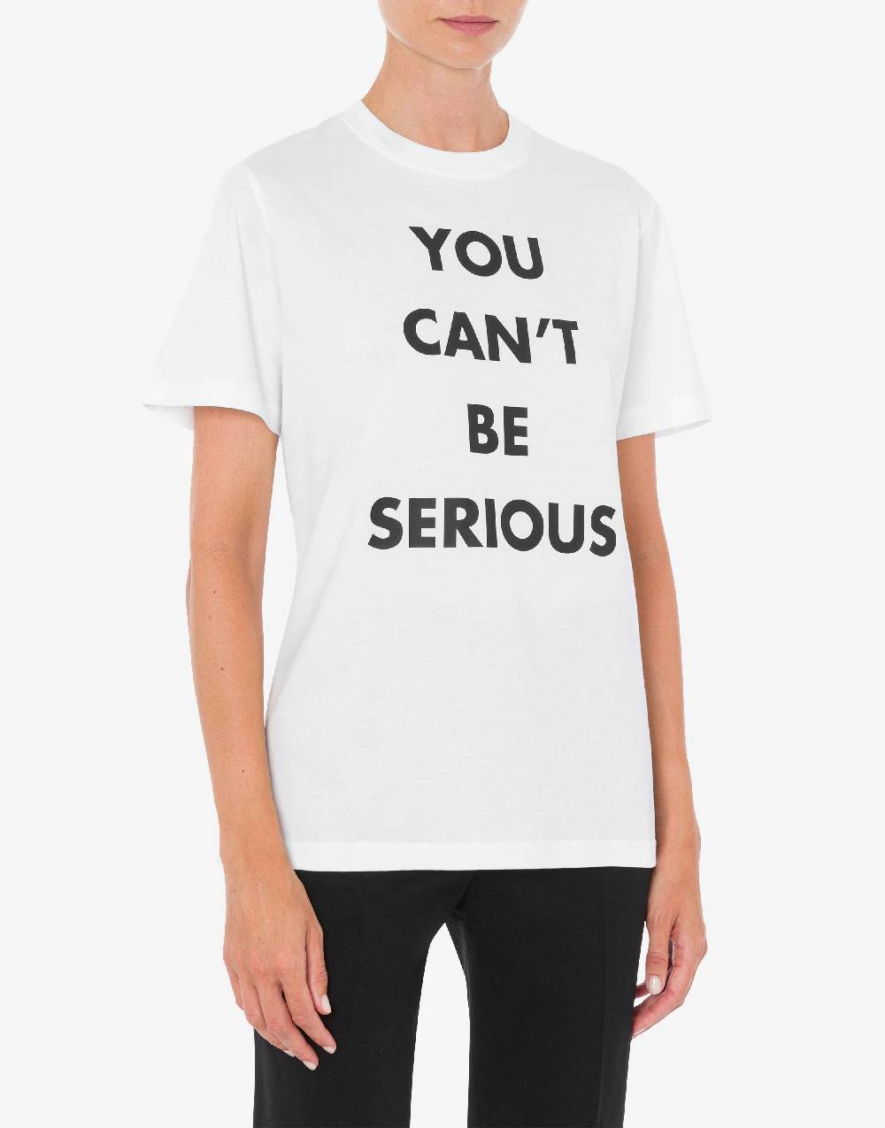 Love Moschino T-shirt in jersey organico You Can't Be Serious Acquista Ora
