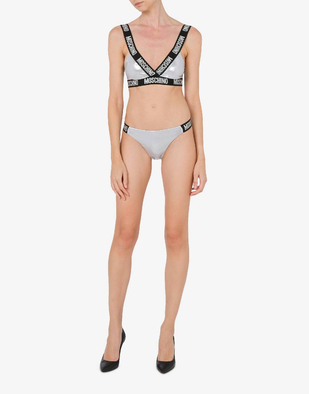Love Moschino Top bikini Shiny & Silver Promozione Limitata
