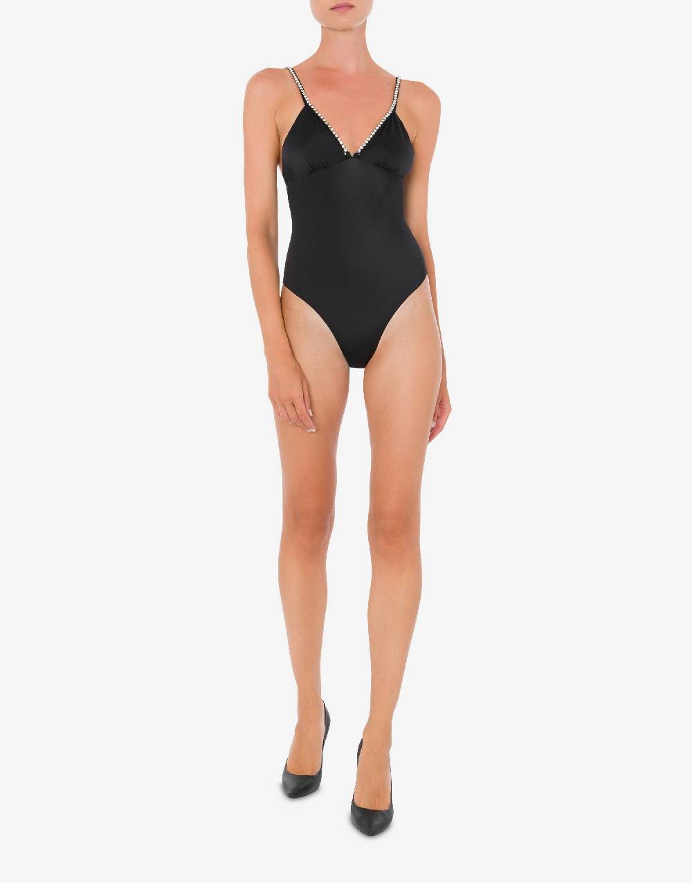 Love Moschino Costume intero Shiny Silver Logo Sottocosto