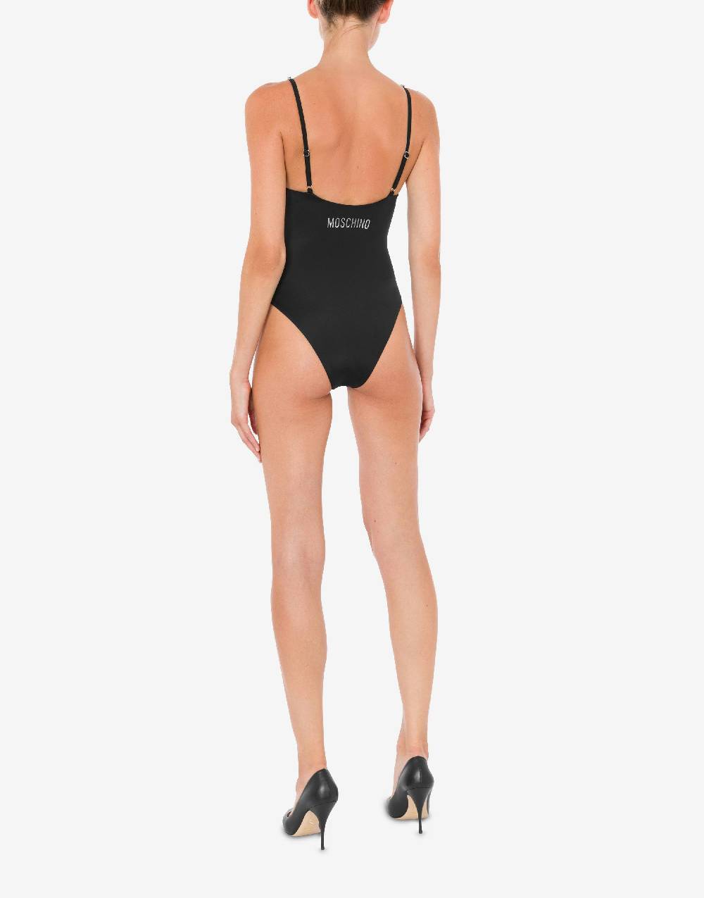 Love Moschino Costume intero Shiny Silver Logo Sottocosto