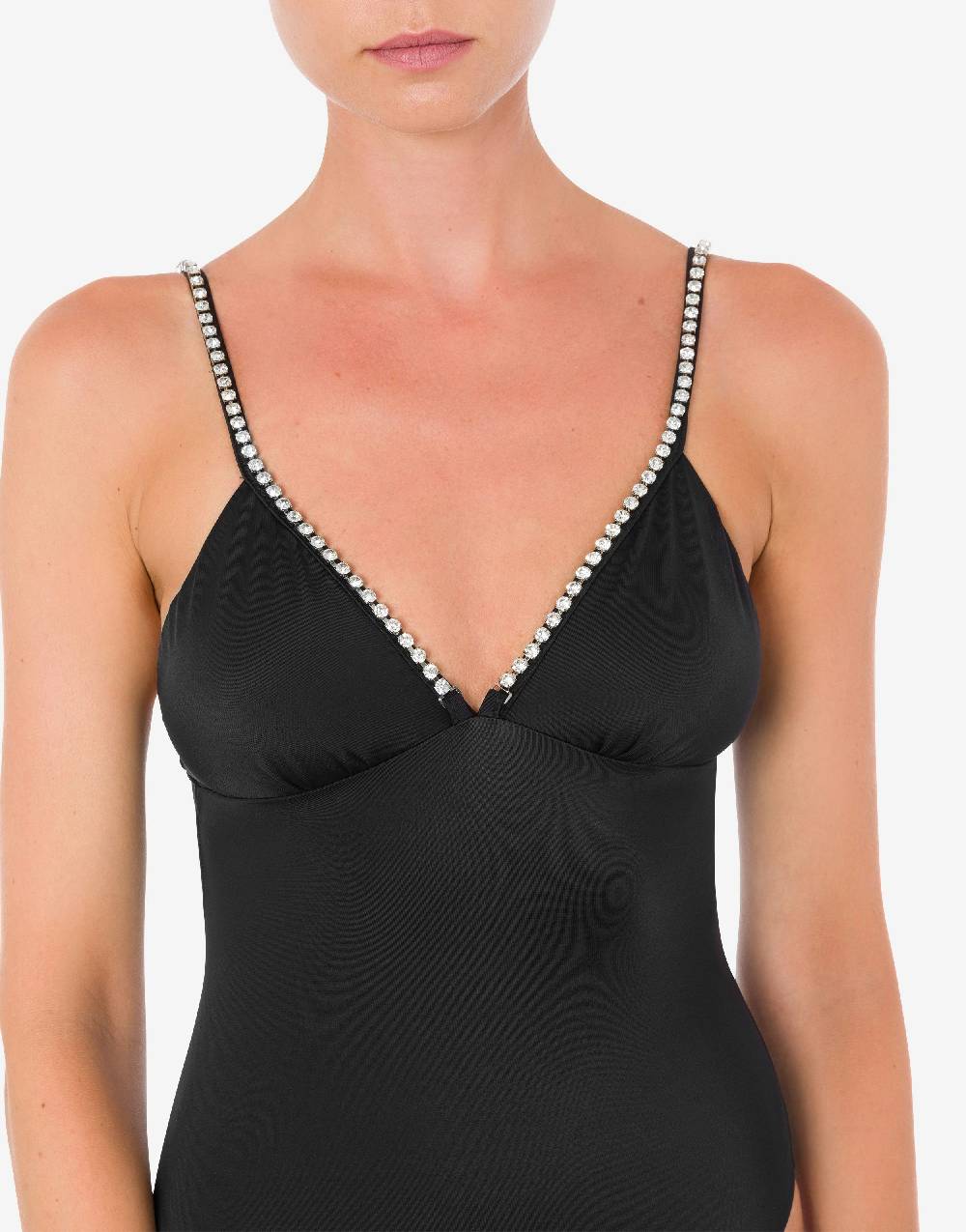 Love Moschino Costume intero Shiny Silver Logo Sottocosto